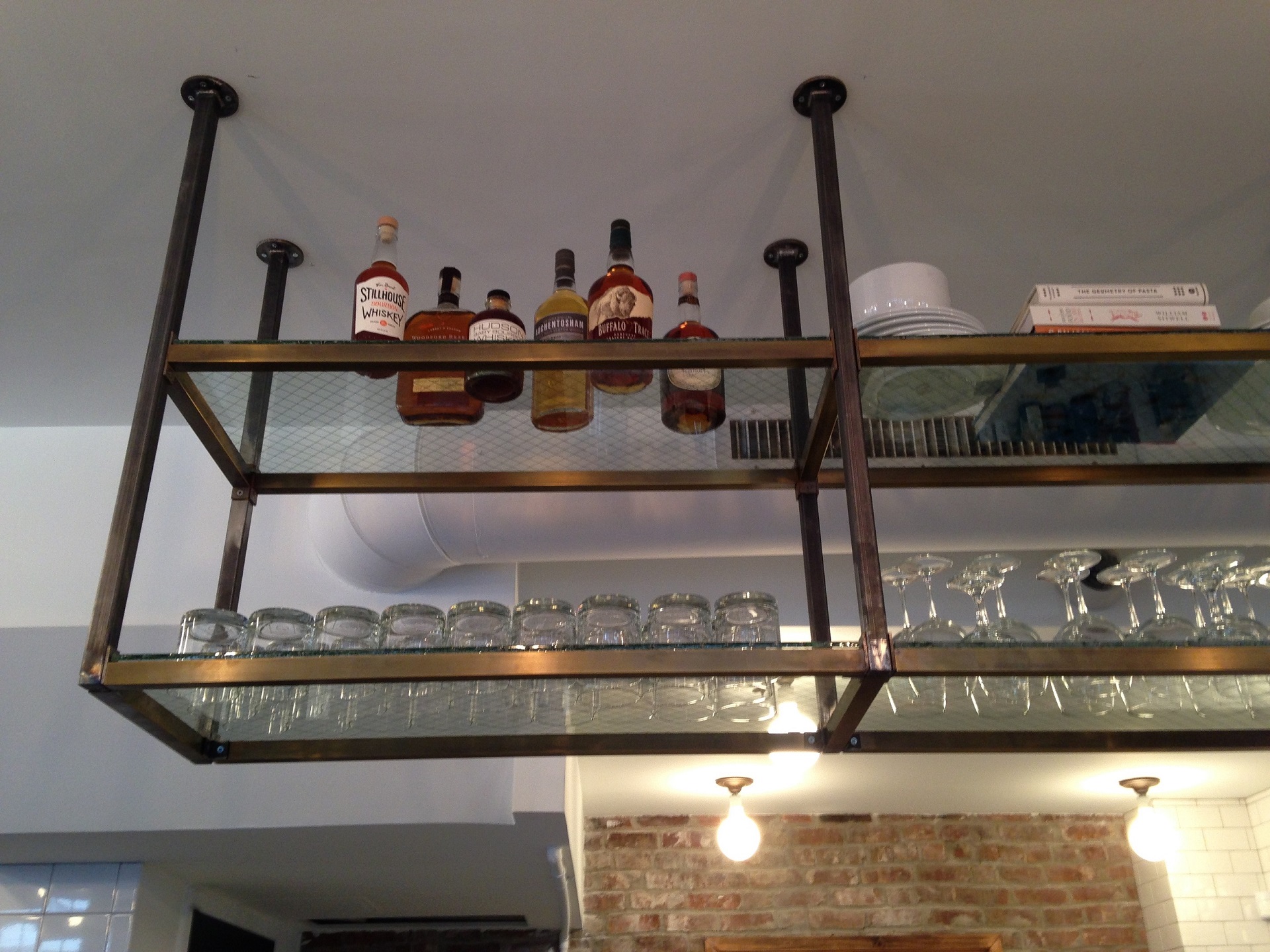 Antique Brass and Steel Shelving