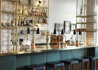 Brass Bar Shelving